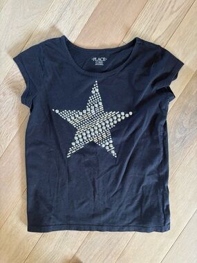The Children's Place Black Short-Sleeve Tee with Rhinestone Star